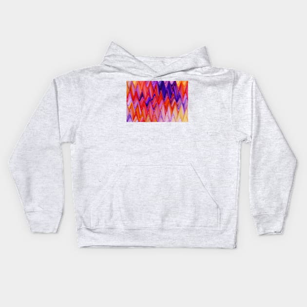 Fractal zigzags Kids Hoodie by krinichnaya